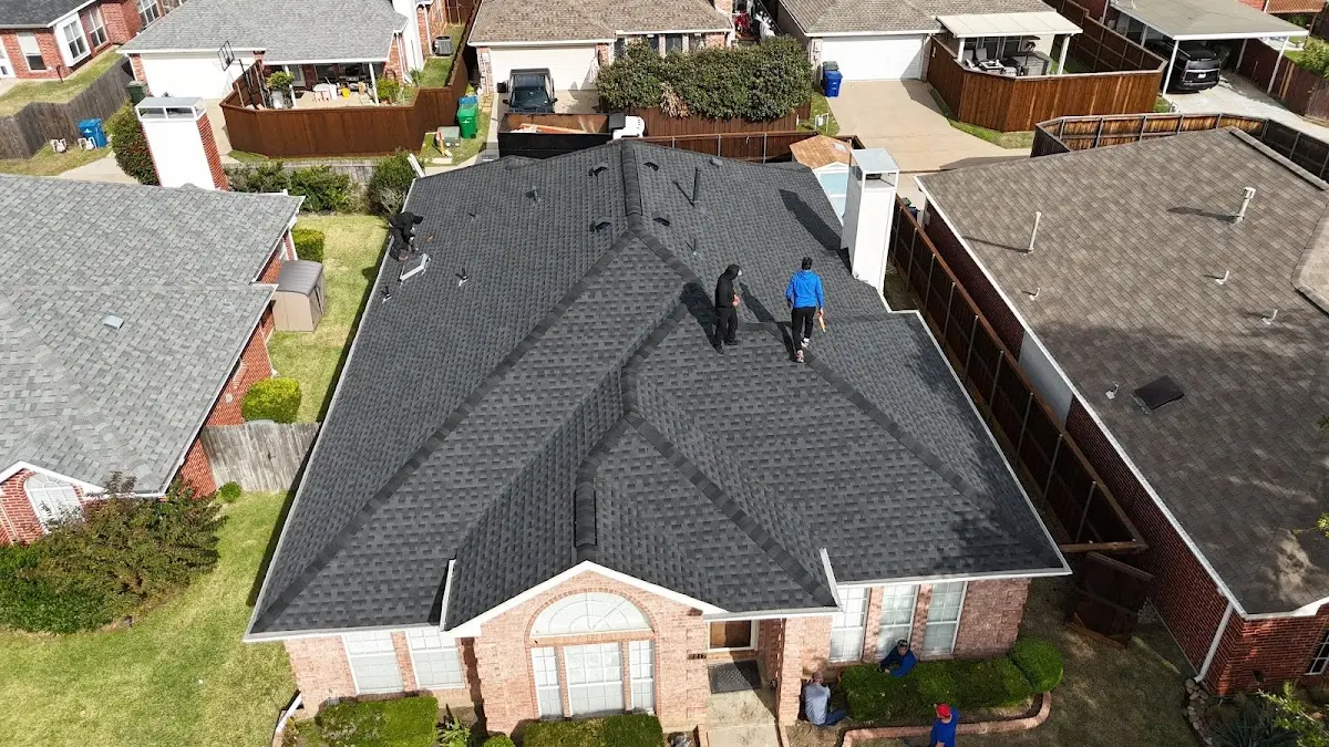 Slate & Tile Roof Repair work in progress on a Gurnee property